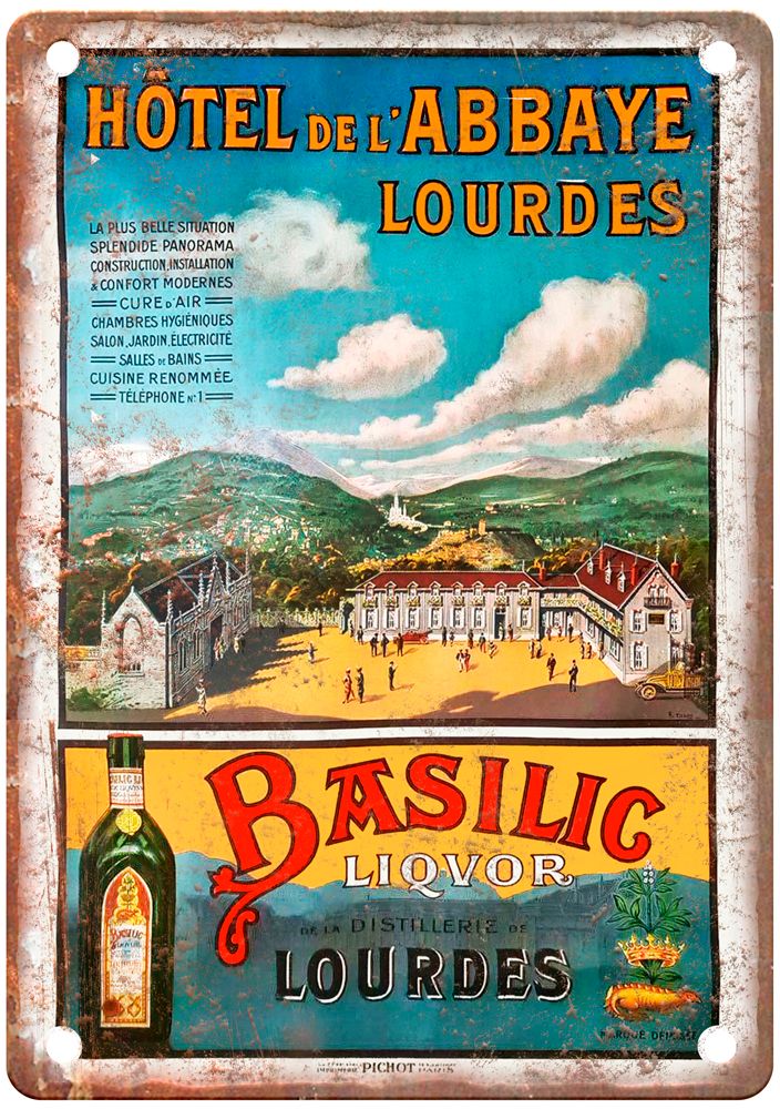 1910s Vintage Liquor Poster Retro Look Reproduction Metal Sign