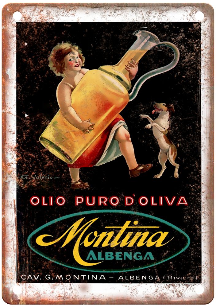 VALERIO, G Olio Montina Albenga Vintage Liquor Poster Reproduction Sign