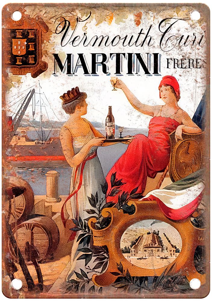 Vermouth Turin, Martini Frères Vintage Liquor Poster Reproduction Sign