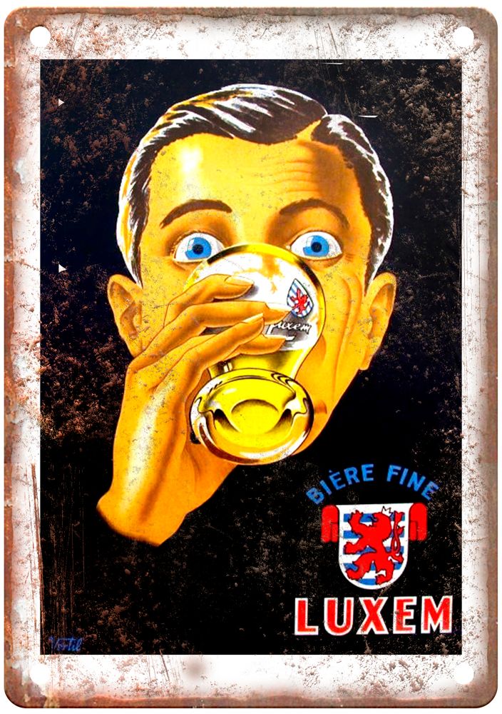 VERTIL Bière Fine Luxem Vintage Liquor Poster Reproduction Metal Sign