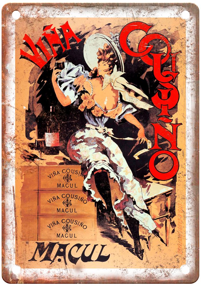 Viña Cousiño Macul Vintage Liquor Poster Reproduction Metal Sign