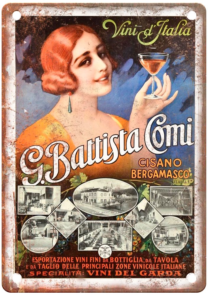 Vini d'Italia, G Battista Comi Vintage Liquor Poster Reproduction Sign