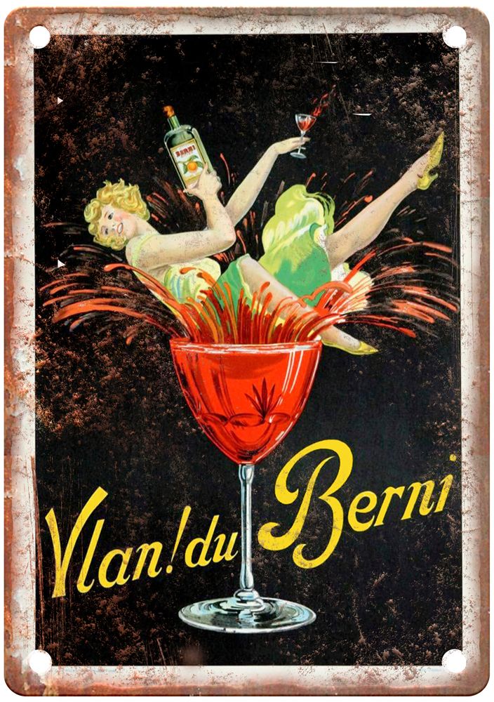 Vlan! du Berni, c 1920s Vintage Liquor Poster Reproduction Metal Sign