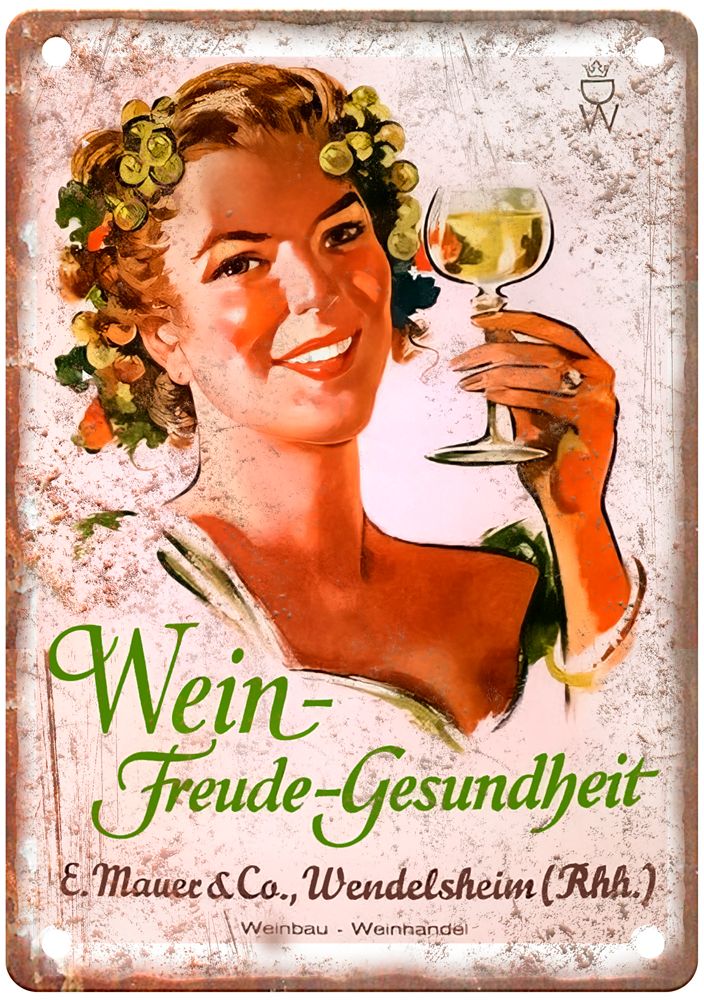 Wendelsheim Vintage Liquor Poster Retro Look Reproduction Metal Sign