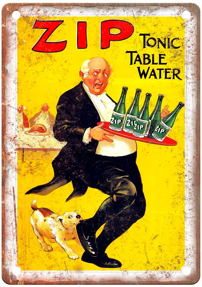 ZIP Tonic Table Water Vintage Liquor Poster Reproduction Metal Sign