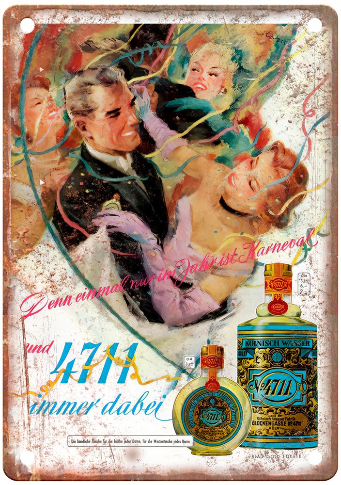 4711 Kölnisch Wasser, 1956 Vintage Liquor Poster Reproduction Metal Sign