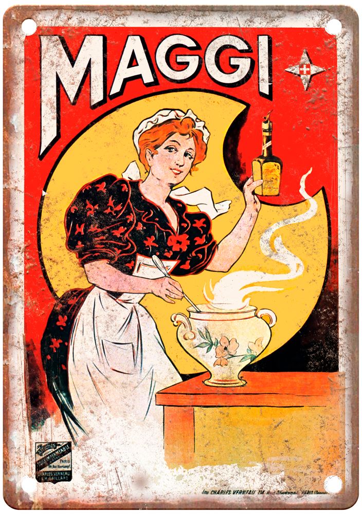 Ad for Maggi Seasoning Sauce from Switzerland Liquor Poster Retro Look Sign