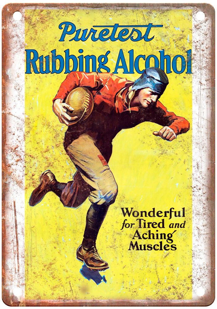 Ad for Puretest Rubbing Alcohol, c 1921 Liquor Poster Retro Look Sign