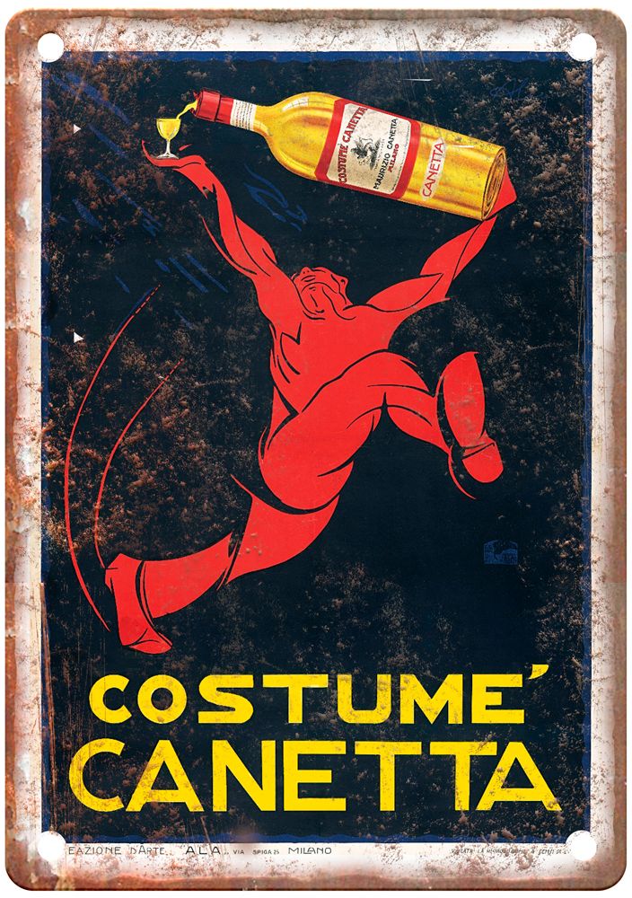 ALOY, Roberto Costumé Canetta, c 1925 Liquor Poster Retro Look Sign