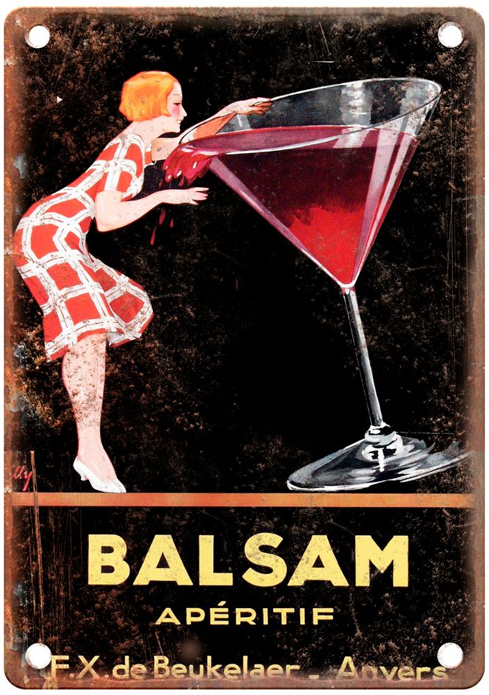 ALY Balsam Apéritif, c 1920s Vintage Liquor Poster Reproduction Sign