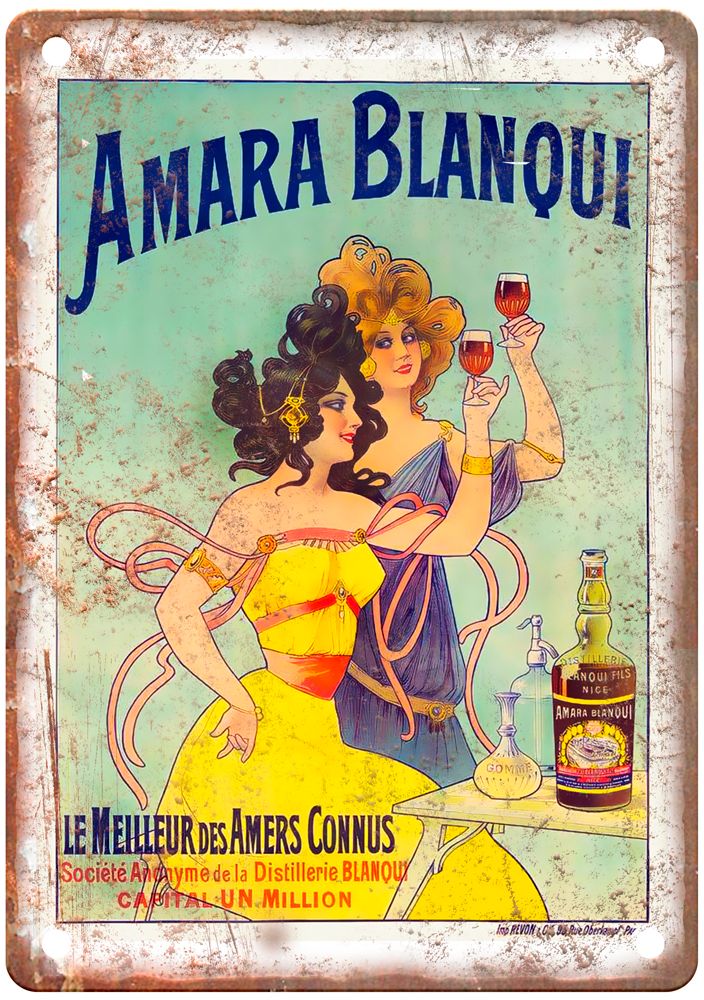 Amara Blanqui, Le Meilleur des Amers Connus Liquor Poster Retro Look Sign