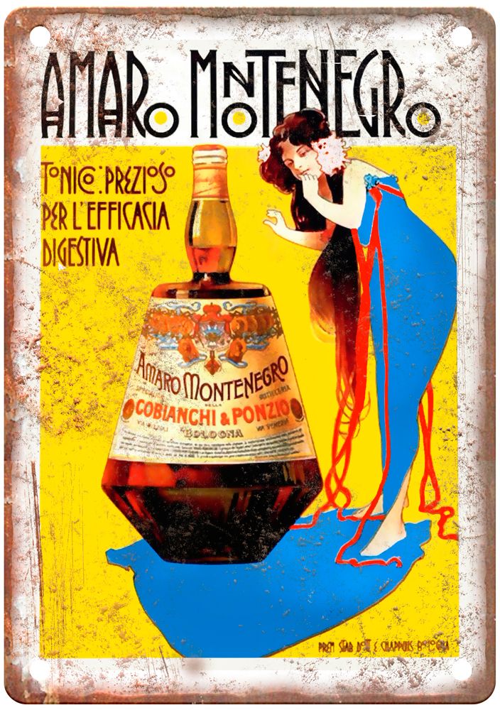 Tonico Prezioso per l'Efficacia Digestiva Vintage Liquor Poster Sign