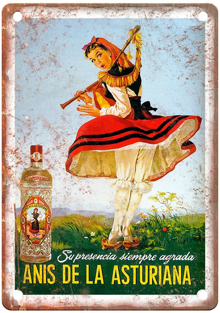 Su presencia siempre agrada Vintage Liquor Poster Reproduction Metal Sign