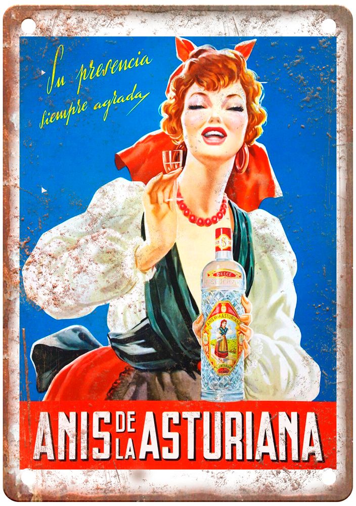 Su presencia siempre agrada Vintage Liquor Poster Reproduction Metal Sign