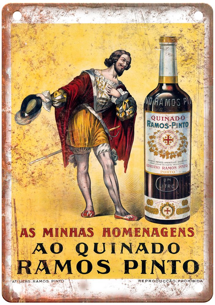 Ao Quinado Ramos Pinto Vintage Liquor Poster Reproduction Metal Sign