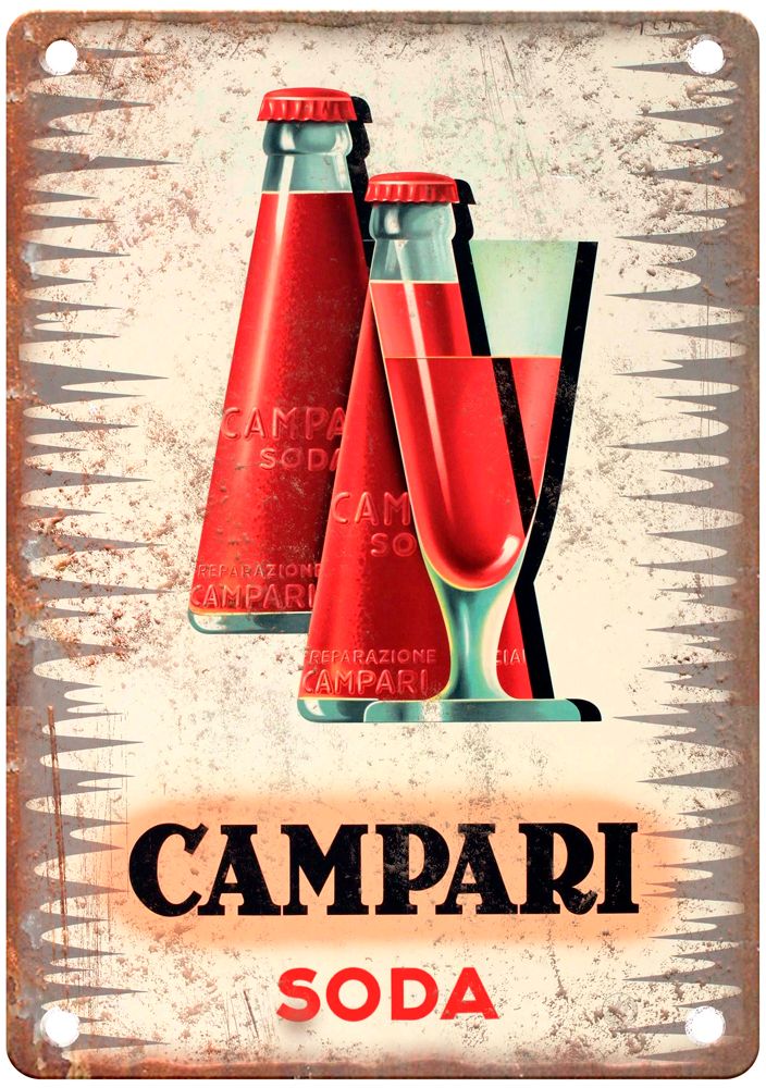 ATLA (Giovanni MINGOZZI) Campari Soda, 1950 Liquor Poster Retro Look Sign