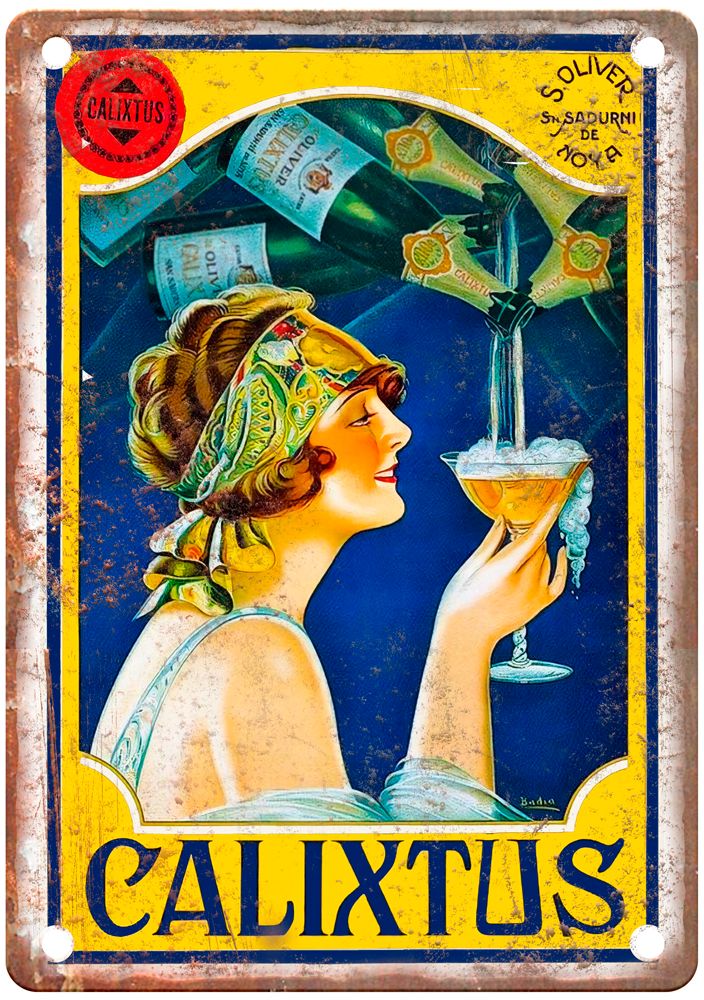 Barcelona Vintage Liquor Poster Retro Look Reproduction Metal Sign