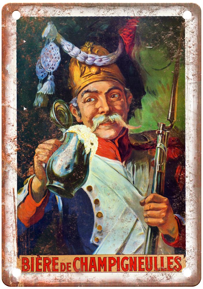 Bière de Champigneulles Vintage Liquor Poster Reproduction Metal Sign