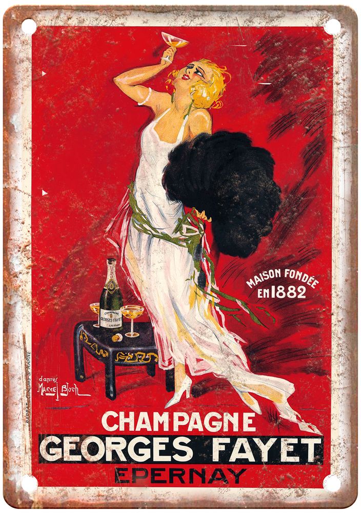 Epernay Vintage Liquor Poster Retro Look Reproduction Metal Sign