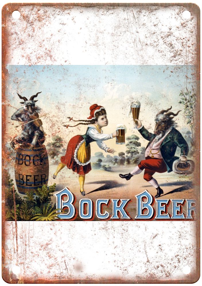 Bock Beer, 1882 Vintage Liquor Poster Retro Look Reproduction Metal Sign