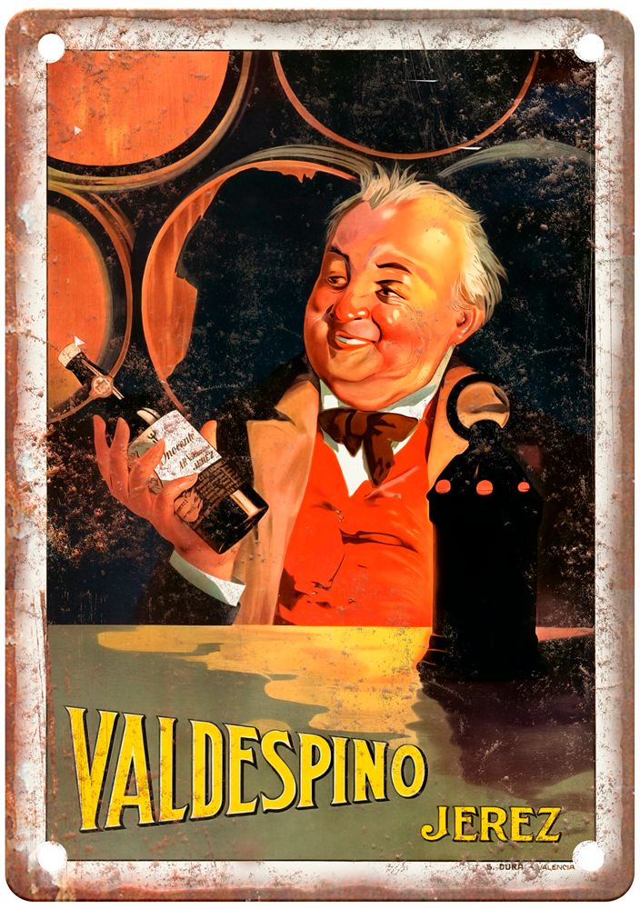 Bodega Valdespino, Jerez Vintage Liquor Poster Reproduction Metal Sign