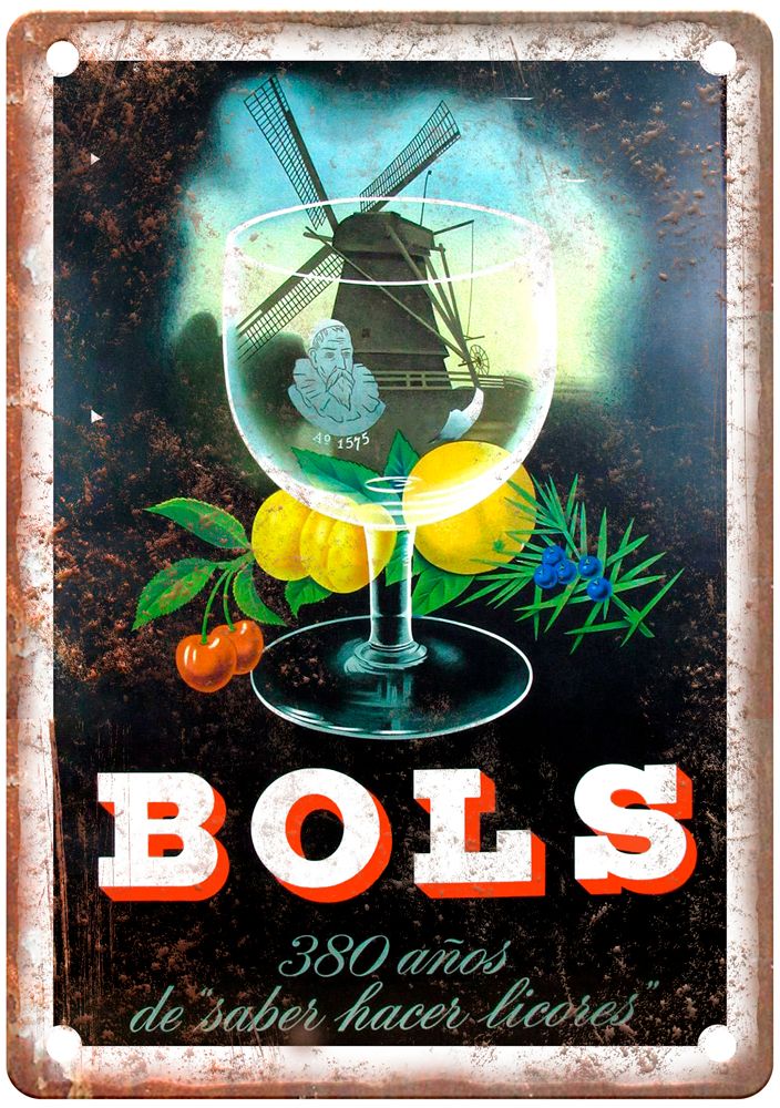 Bols, 380 años de saber hacer licores Liquor Poster Retro Look Sign