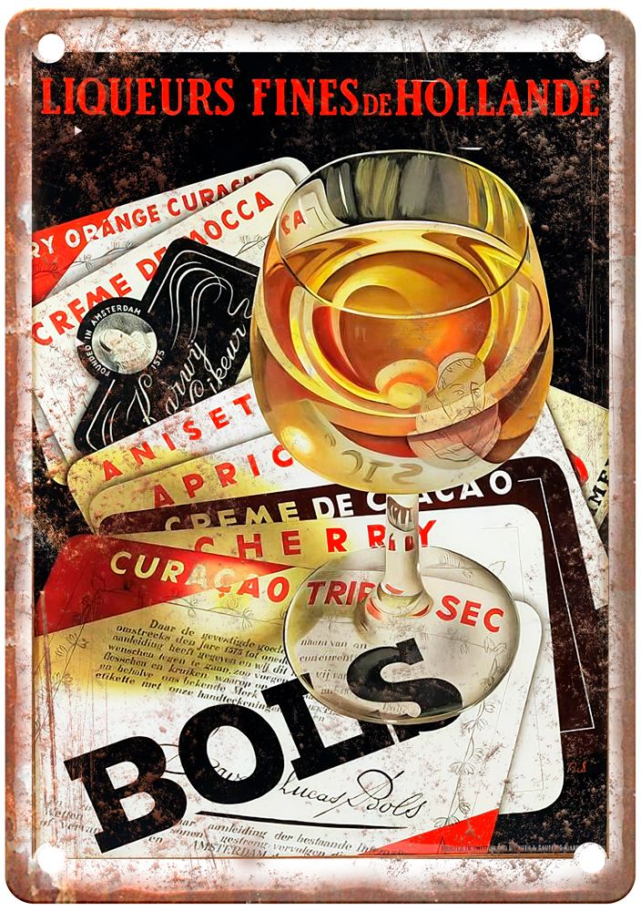 Bols, Liqueurs Fines de Hollande Vintage Liquor Poster Reproduction Sign