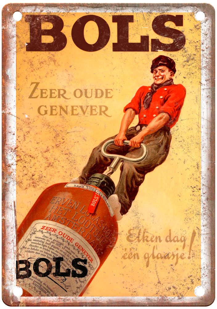 Elken dag één glaasje! Liquor Poster Retro Look Reproduction Metal Sign