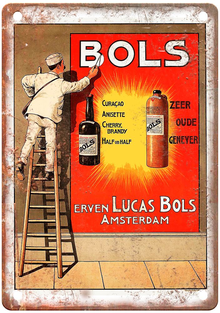 Amsterdam Vintage Liquor Poster Retro Look Reproduction Metal Sign