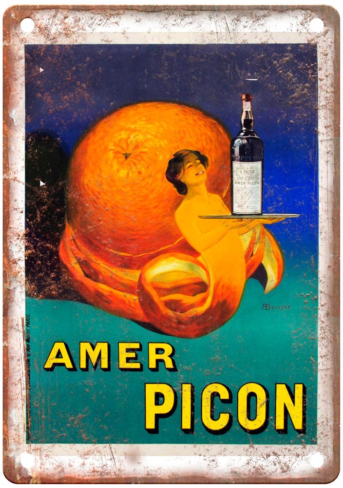 BOUCHET, A Amer Picon, c 1910 Vintage Liquor Poster Reproduction Metal Sign