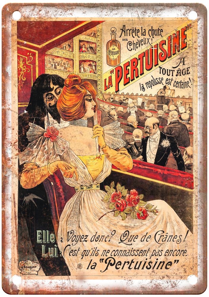 BOUQUET, H La Pertruisine, c 1890s Vintage Liquor Poster Reproduction Sign