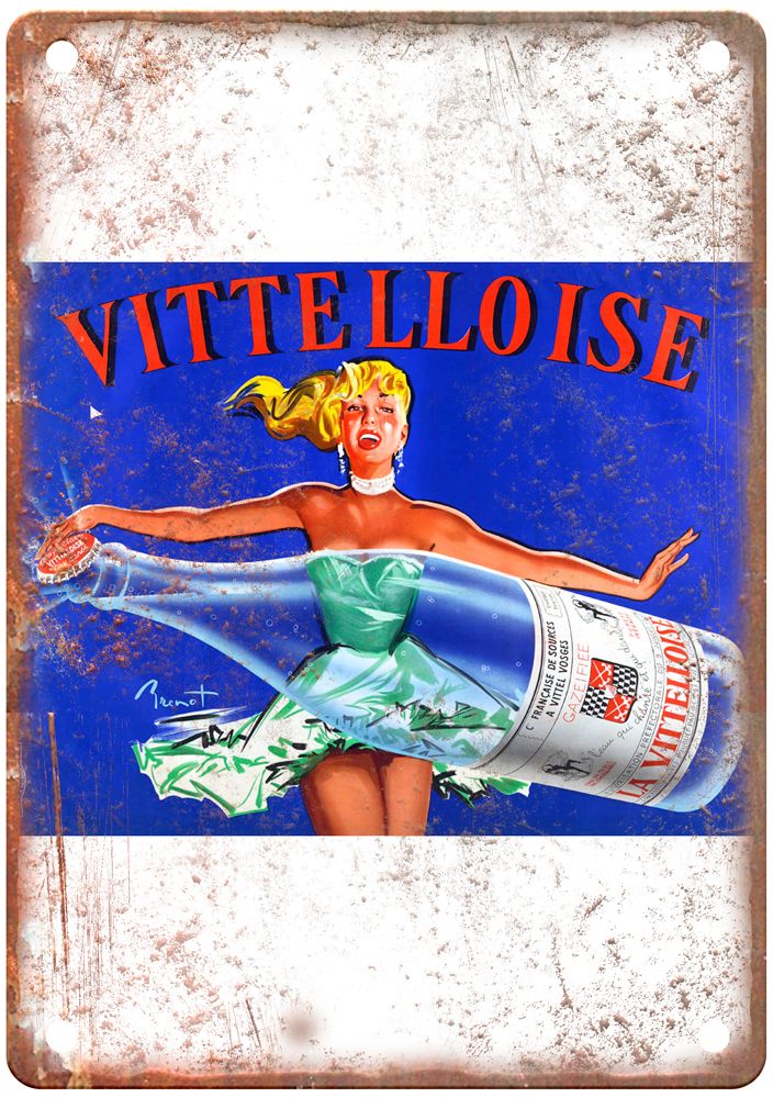 BRENOT, Pierre-Laurent Vittelloise, 1950 Liquor Poster Retro Look Sign