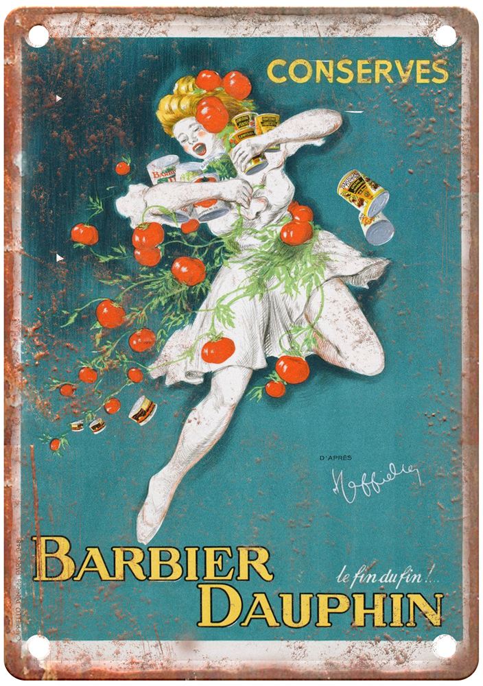 Leonetto Conserves Barbier Dauphin Liquor Poster Retro Look Sign