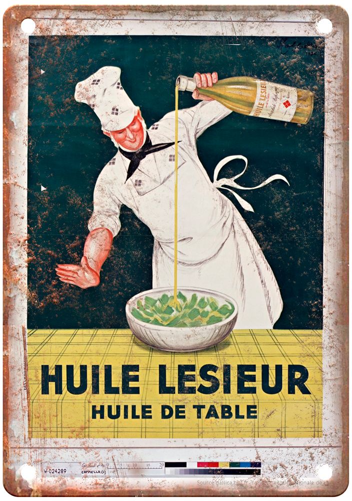 Huile de table Vintage Liquor Poster Retro Look Reproduction Metal Sign