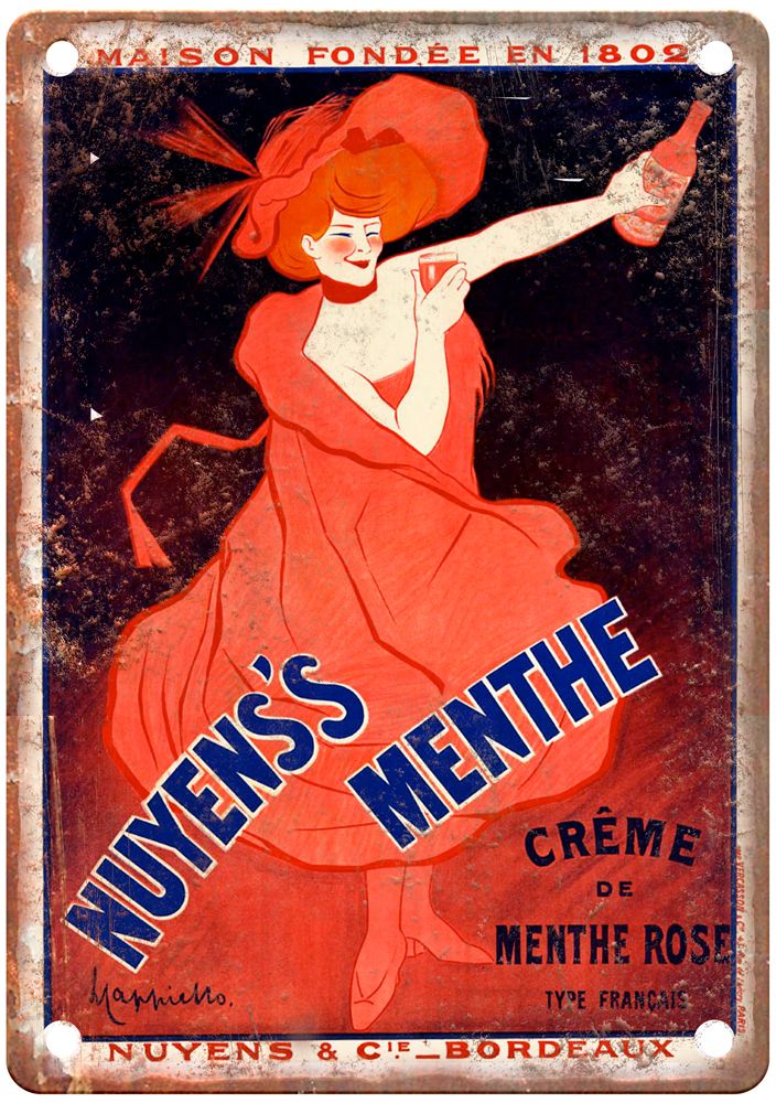 CAPPIELLO, Leonetto Nuyens's Menthe, 1902 Liquor Poster Retro Look Sign