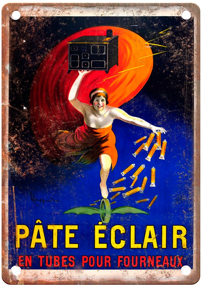 Leonetto Pâte Éclair en tubes pour fourneaux Vintage Liquor Poster Sign