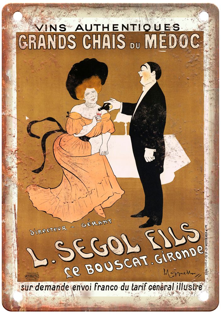 L Segol Vintage Liquor Poster Retro Look Reproduction Metal Sign