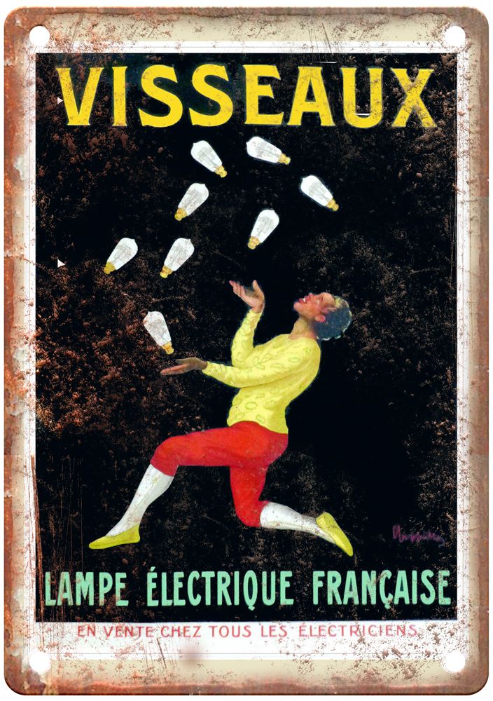 Lampe Électrique Française Vintage Liquor Poster Reproduction Metal Sign