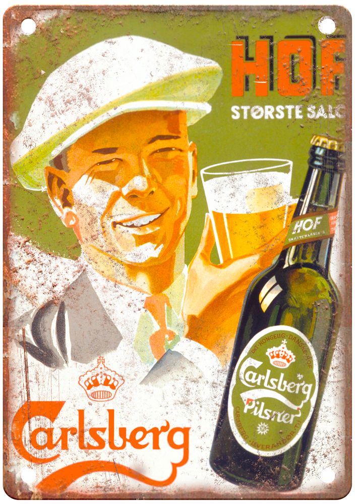 Carlsberg, Hof Største Salg, 1935 Vintage Liquor Poster Reproduction Sign