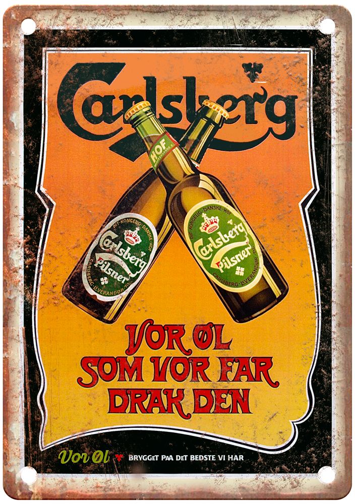 Carlsberg, Vor øl som vor far drak den Liquor Poster Retro Look Sign