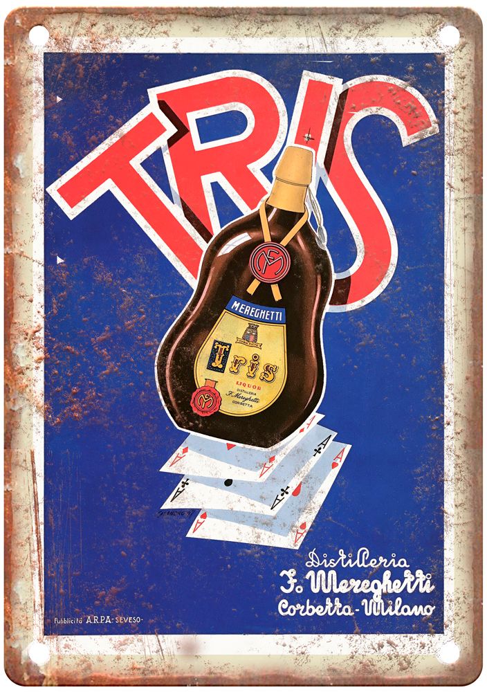 CASANDRO Tris, 1947 Vintage Liquor Poster Retro Look Sign