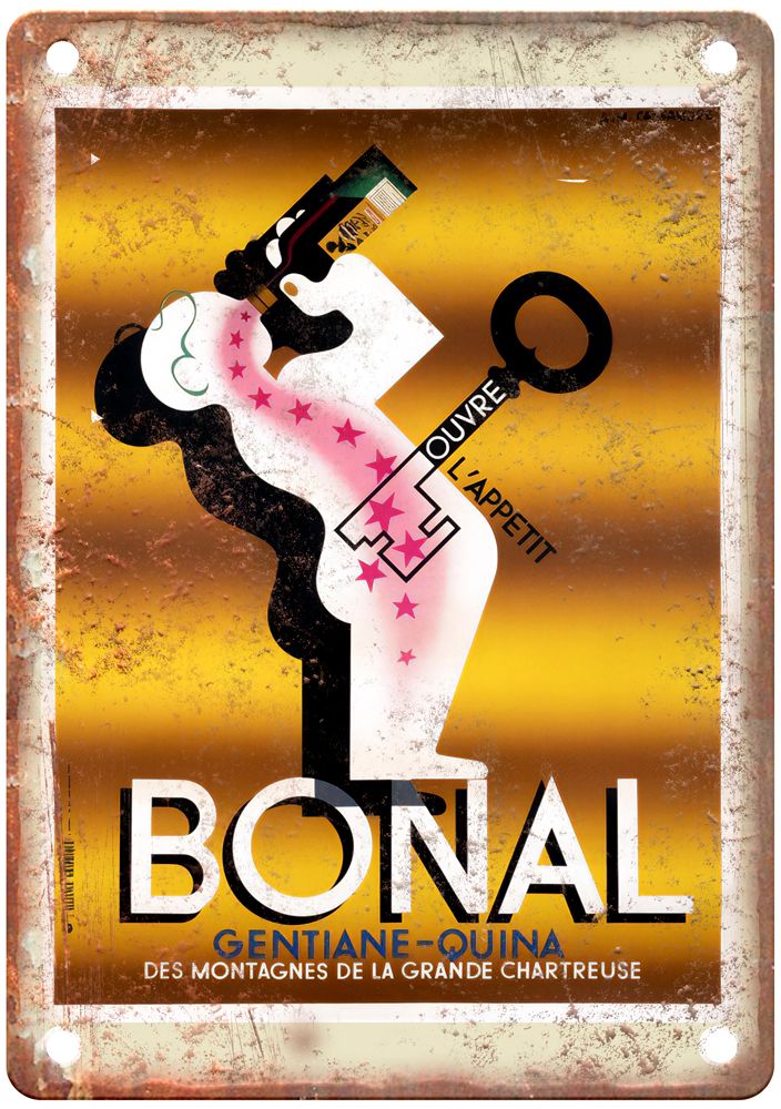 CASSANDRE, A M Bonal Gentiane-Quina, 1935 Liquor Poster Retro Look Sign