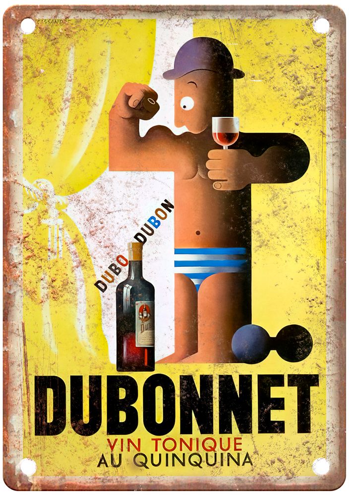 CASSANDRE, A M Dubonnet Vin Tonique, 1933 Liquor Poster Retro Look Sign