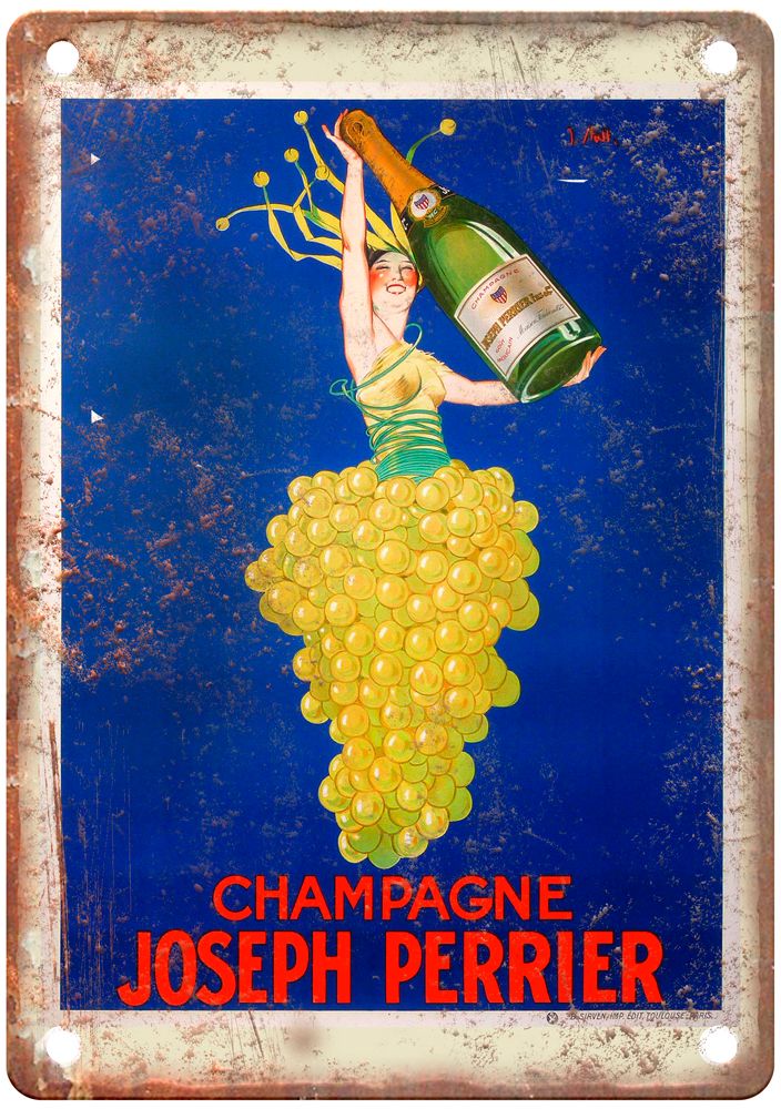 Champagne Joseph Perrier Vintage Liquor Poster Reproduction Metal Sign