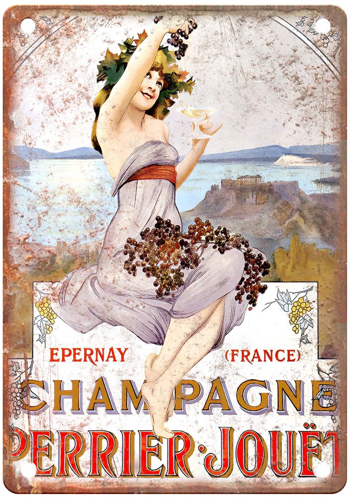 Champagne Perrier-Jouët Vintage Liquor Poster Reproduction Metal