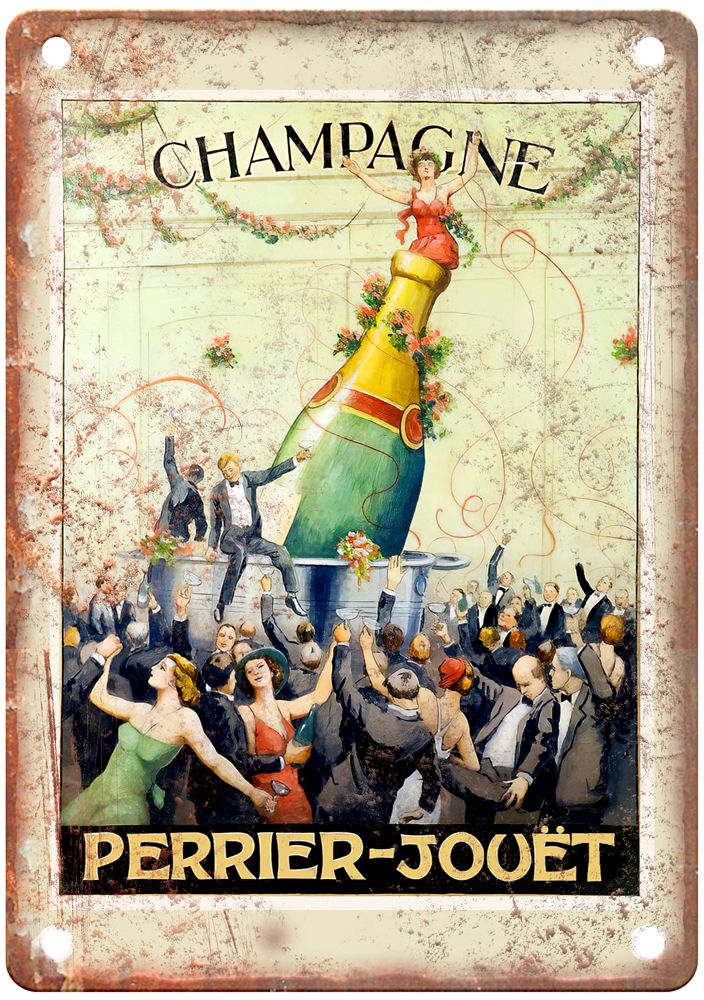 Champagne Perrier-Jouët Vintage Liquor Poster Reproduction Metal Sign