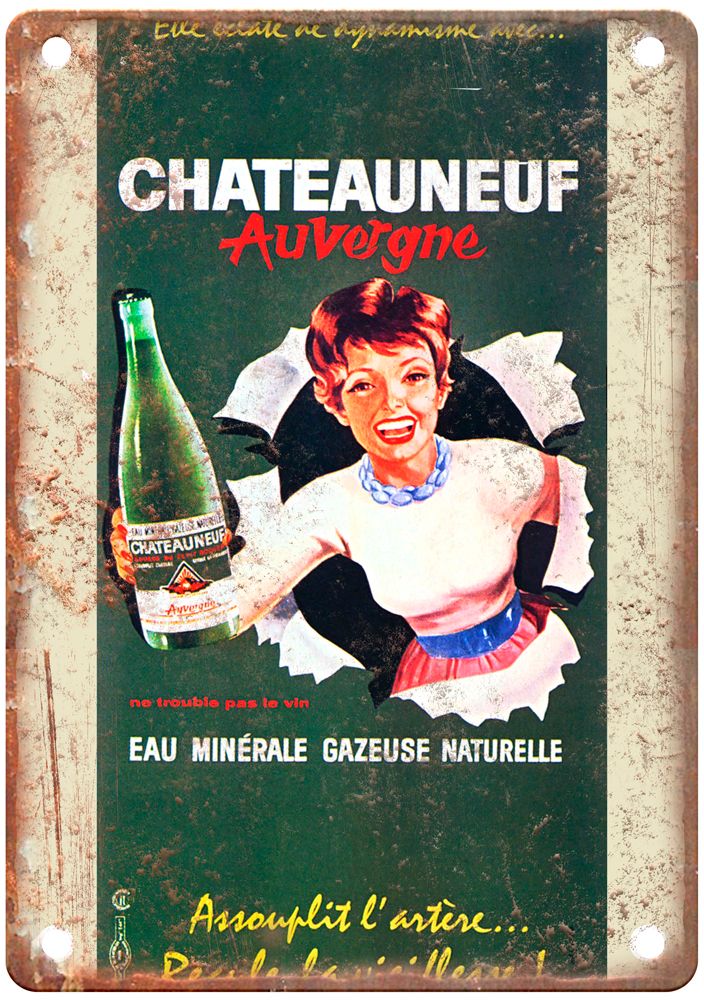 Eau minérale gazeuse naturelle Vintage Liquor Poster Sign