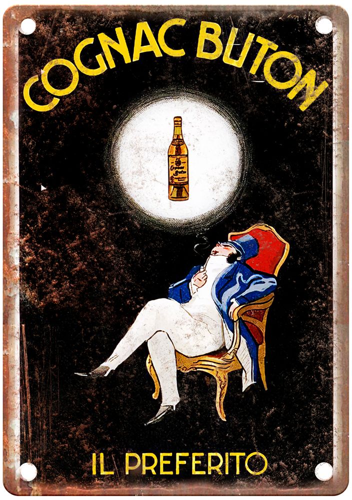 Cognac Buton, Il Preferito Vintage Liquor Poster Reproduction Metal Sign