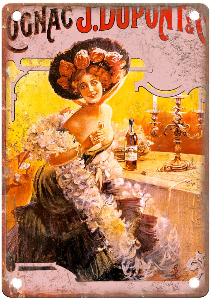 Cognac J Dupont & Co Vintage Liquor Poster Reproduction Metal Sign