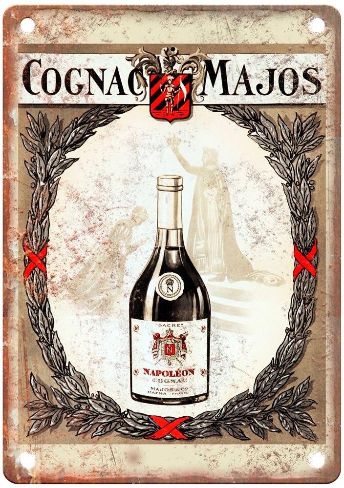 Cognac Majos Vintage Liquor Poster Retro Look Reproduction Metal Sign